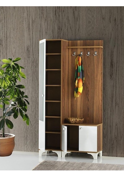 Erezogullari_Mobilya Elmas Portmanto Askılık Ayakkabılık Aynalı 100X36X193