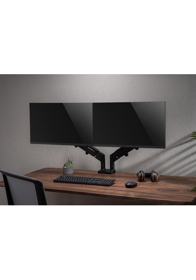Tr Go-5350 Dual Monitor Arm, Gas Spring Adjustable Stand For 43 To 81 Cm Screens, 9 Kg Load Per Arm, 180 Rotation Stop