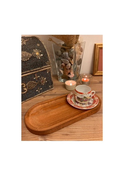 Sunum Servis Tabağı 27x12 Cm Çok Amaçlı Yağdanlık Sabunluk Stand Altlık Kahverengi Kahverengi