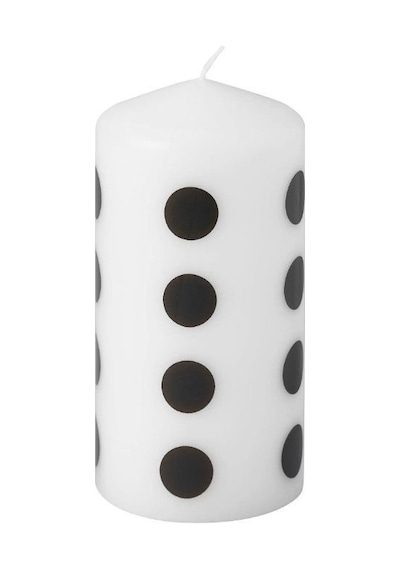 Ikea Fenomen Cam Kaplı Kokulu Mum 6,8 X 14 Cm Kokusuz Beyaz - Siyah