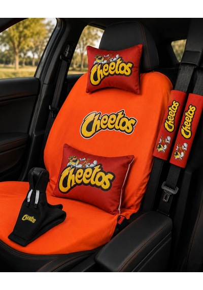 Cheetos Süper Set Dörtlü Servis Kılıfı + İkili Yastık Ve Kemer Kılıfı +vites Poları