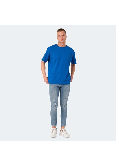 Slazenger KULANA Oversize Erkek Oversıze Saks Mavi Tişört