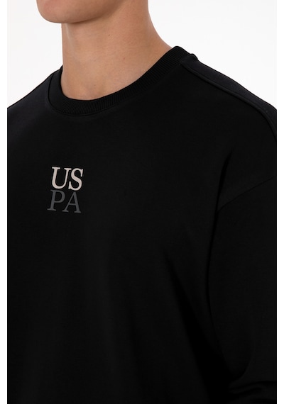 U.S. Polo Assn. Erkek Bisiklet Yaka Comfort Fit Siyah Basic Sweatshirt 50313760-VR046