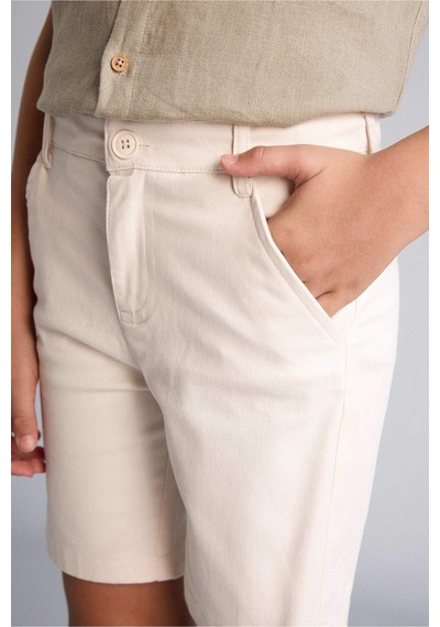 Defacto Gabardin Şort Erkek Çocuk C2955a826smer37 Ekru-er37