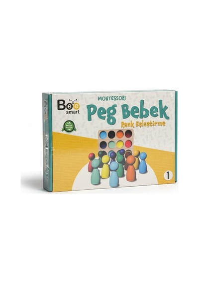 Montessori Peg Bebek Renk Eşleştirme Oyunu - Doğal Ahşap Eğitici Oyuncak