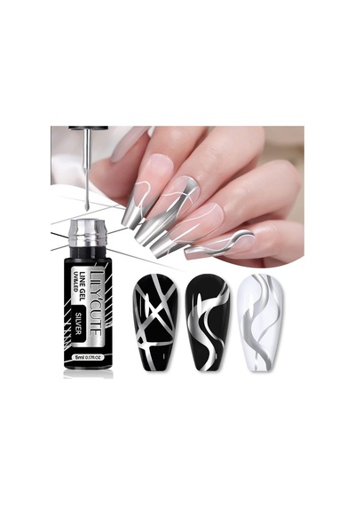 Lily Cute Metalik Nail Art Çizim Ojesi Sılver 56567
