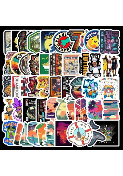 Cajuart 50 Adet Tekrarsız Seyahat Macera Pvc Sticker 06