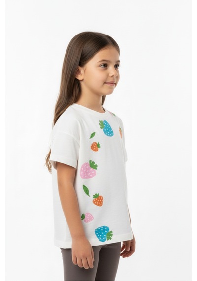 Toontoy Kids Toontoy Kız Çocuk Bisiklet Yaka Düşük Omuz Kısa Kollu Baskılı Tişört 25005 Ekru Toontoy Kids Toontoy Kız Çocuk Bisiklet Yaka Düşük Omuz Kısa Kollu Baskılı Tişört 25005 Ekru