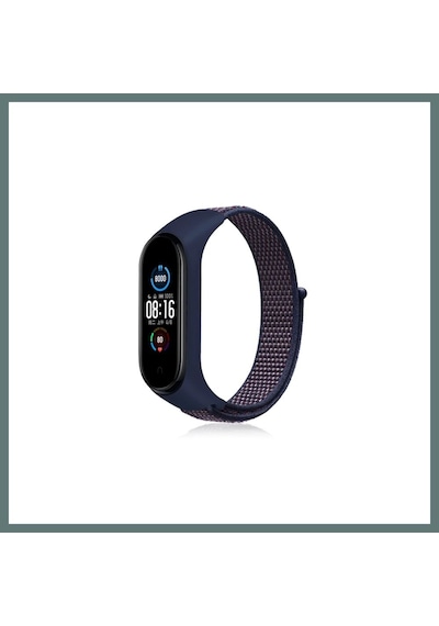 Ventra Mi Band 4 Hasırlı Cırtcırtlı Kordon - Lacivert-mor Ventra