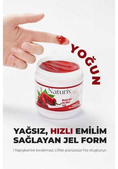 Naturix Paprika & Chili Biber Balsamı Masaj Jeli 3'lü Eko Paket - 500 Ml