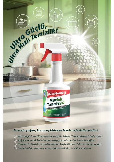 Clean Ultra Güçlü Mutfak Yüzey Temizleyici Ve Yağ Sökücü Limon Kokulu Sprey 750 Ml - 704740523 Diğer