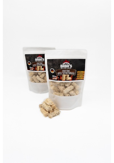 ODUN YÜNÜ TUTUŞTURUCU / BBQ, MANGAL, SOBA, ŞÖMİNE TUTUŞTURUCU / 50 AD - 500 GR / BABA'S BBQ