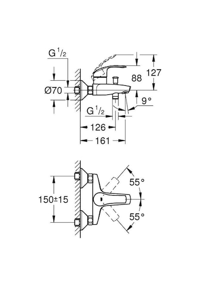 Grohe Eurosmart Tek Kumandalı Banyo Bataryası - 33300002 Krom