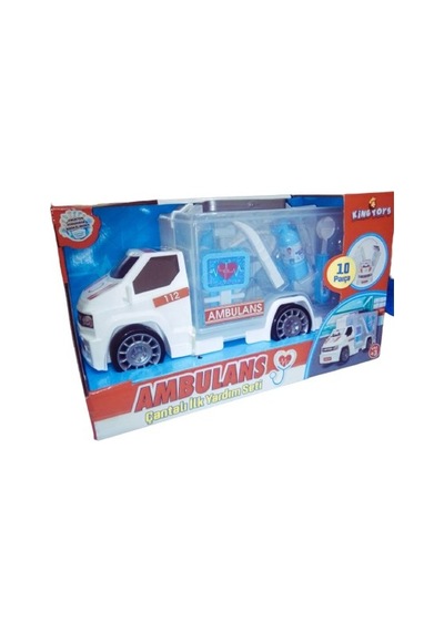 Oyuncak Çantalı Ambulans Arabası 10 Parça Eğitici Oyuncak Ambulans