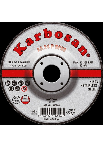 Karbosan Inox Taşlama Diski Bombeli 115 6,4