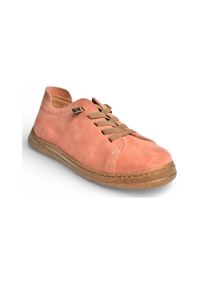 Fox Shoes Y999364002 Pudra Hakiki Deri Süet Kadın Spor Ayakkabı Sneakers Pudra