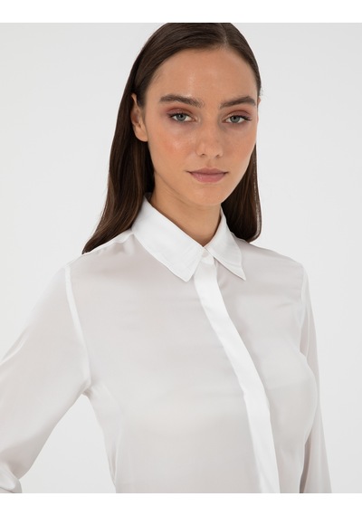 Pierre Cardin Kadın Ekru Gömlek Desenli 50299569-vr019 Ekru