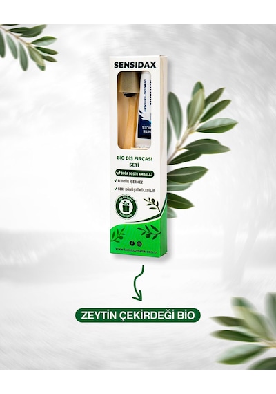 Bio Çözünür Vegan Diş Fırçası- Hassas Dişler İçin - Orta Sert-+2 Adet Diş Macunu