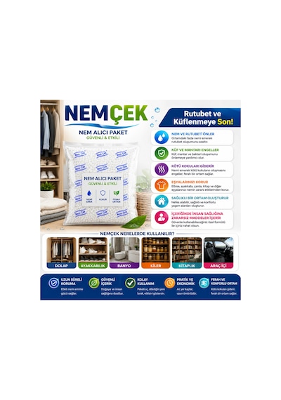 Nemçek Nem Alıcı Rutubet Giderici Koku Ve Küf Önleyici 2 Paket 500 Gr