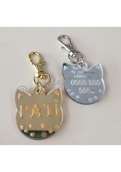 Evcil Hayvan Isimliği Kedi Kafası Şeklinde Kedi Künyesi Isimliği (353827655)