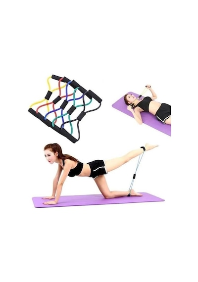 Egzersiz Spor Plates Direnç Bantı Pilates Ipi Jimnastik Lastiği Tek Renk
