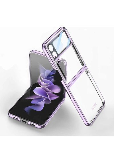 Galaxy Uyumlu Z Flip 4 Kılıf Zore Kıpta Lensli Kapak Mor