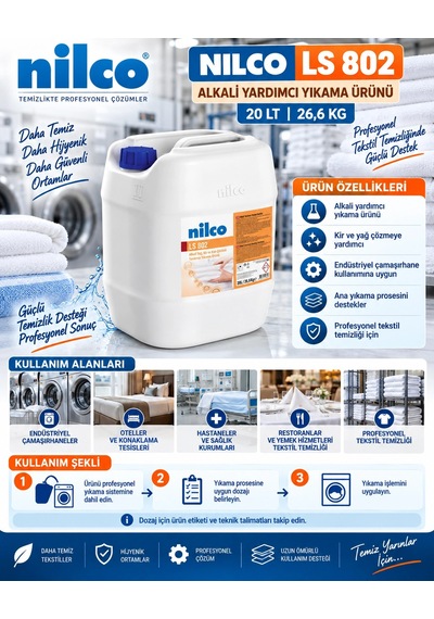 Nilco Ls 802 Alkali Yardımcı Yıkama Ürünü 20 Lt - 26.6 Kg