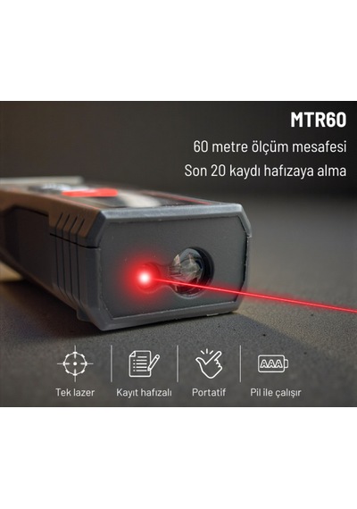Texta Mtr60 Klipsli Lazerli Mesafe Ölçer 60 Metre