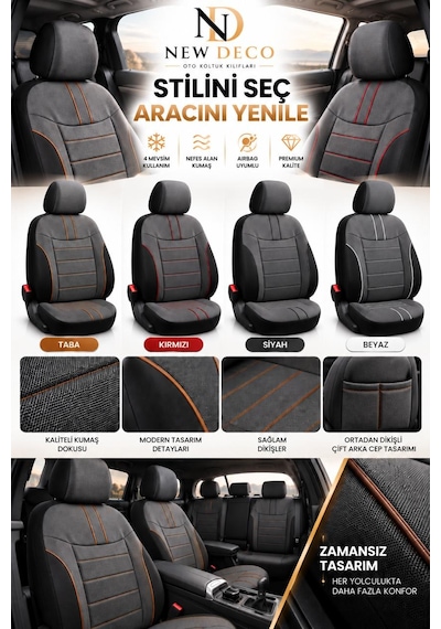 Mitsubishi L200 Çift Kabin Uyumlu Jakar Arabiyeli Oto Koltuk Kılıfı Airbag Uyumlu Lüks Seri Tam Set 34957658