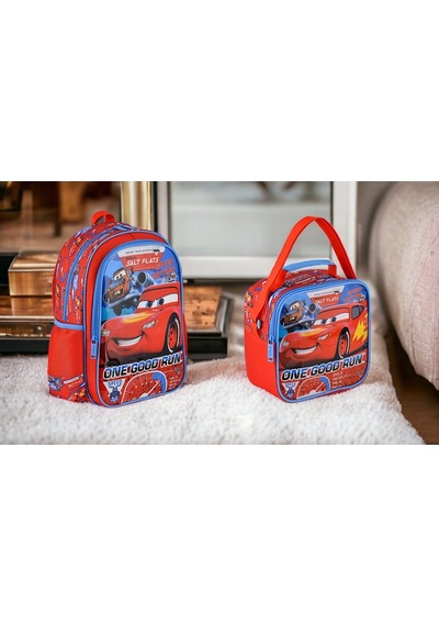 Disney Cars Lisanslı İlkokul Çantası 2 Bölmeli Hawk One Ve Beslenme Çantası Çok Renkli