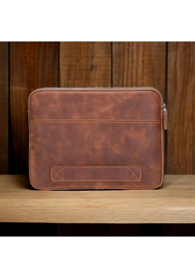 Awe 16 İnç Macbook Ve Pc Uyumlu Deri Kılıf Tn2 Kahve Açık Kahve
