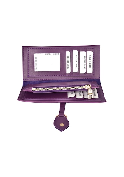 Barse Collection Yumuşak Derili Tokalı Ve Çok Bölmeli Kadın Cüzda Mor