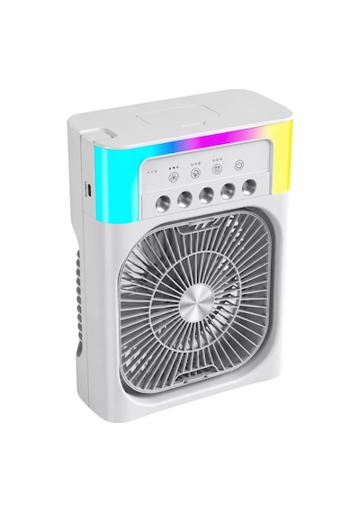 Usb Şarjlı Masaüstü Soğutucu Fan Su Püskürtmeli Renkli Işıklı Mh-hs1684-1443