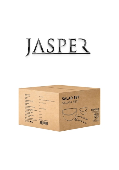 Jasper Açık Gri Çok Amaçlı Lüx 7 Parça Salata Servis Seti
