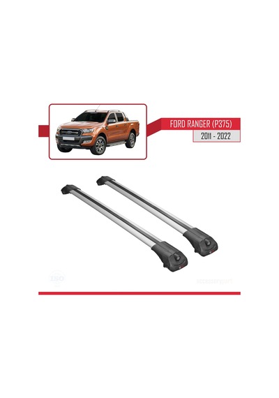 Ford Ranger 2011-2022 Arası İle Uyumlu Ace-1 Ara Atkı Tavan Barı Gri