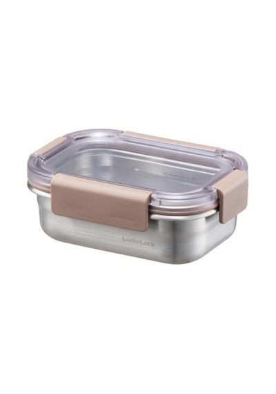 Locknlock Paslanmaz Çelik Dörtgen Kilitli Fırın & Saklama Kabı Kahverengi 310 ML Kahverengi Locknlock Paslanmaz Çelik Dörtgen Kilitli Fırın & Saklama Kabı Kahverengi 310 ML Kahverengi