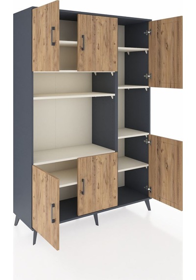 Hyperion Dolap 9 Raflı 6 Kapaklı 132x44x195 Antrasit-çam/aytaşı Atlas Çam/aytası Hyperion Dolap 9 Raflı 6 Kapaklı 132x44x195 Antrasit-çam/aytaşı Atlas Çam/aytası
