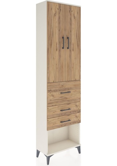 Arges Dolap 3 Raflı 3 Çekmeceli 2 Kapaklı 60x30x221 Aytaşı-çam Aytaşı