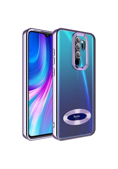 Xiaomi Redmi Note 8 Pro Kılıf Kamera Korumalı Logo Gösteren Zore Omega Kapak Lila