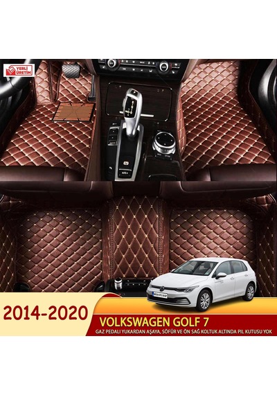 Volkswagen Golf7 2014-2020 5D Havuzlu Suni Deri Oto Paspas N11.7124