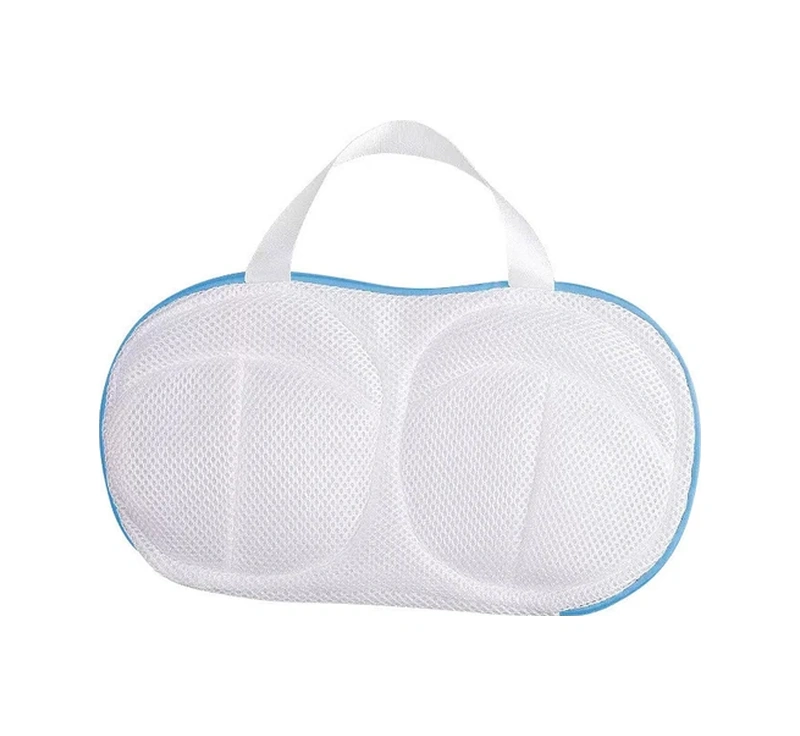 Dashanshop Mavi Fermuarlı Sütyen Çamaşır Filesi - Yıkama Koruma, Delikli Tasarım Mavi
