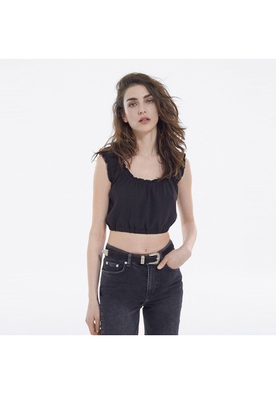 The Kooples Kadın Balon Kollu Siyah T-shırt