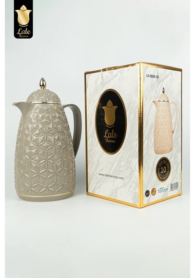 Lale Thermos Cam Hazneli Termos 9034 1,6 Lt Kahve & Çay 12 Saat Sıcak / 24 Saat Soğuk Yerli Üretim Moon Gri