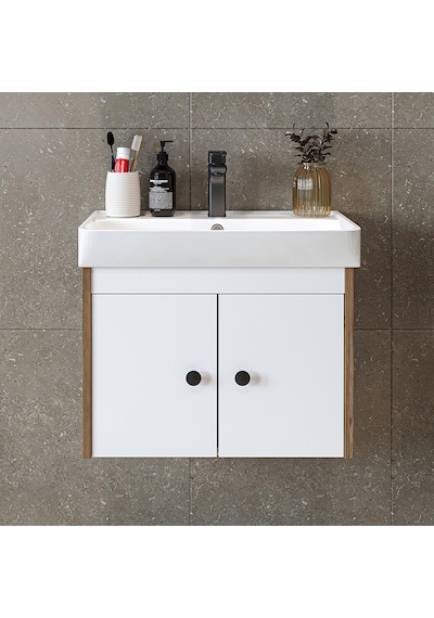 Ada Lavabolu Mat Suntalam Banyo Alt Dolabı 60 Cm Beyaz - Atlantik Atlantik Çam - Beyaz Ada Lavabolu Mat Suntalam Banyo Alt Dolabı 60 Cm Beyaz - Atlantik Atlantik Çam - Beyaz