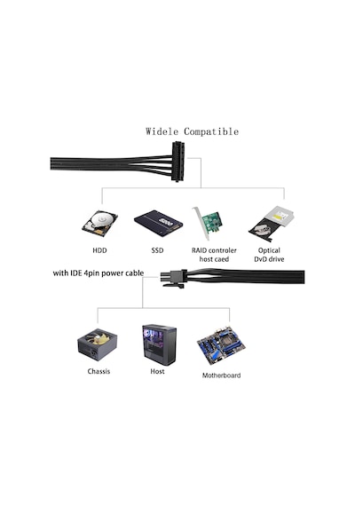 4852 Mini 4 Pin 2x Sata Ssd Power Supply Anakart Hdd Güç Kablosu