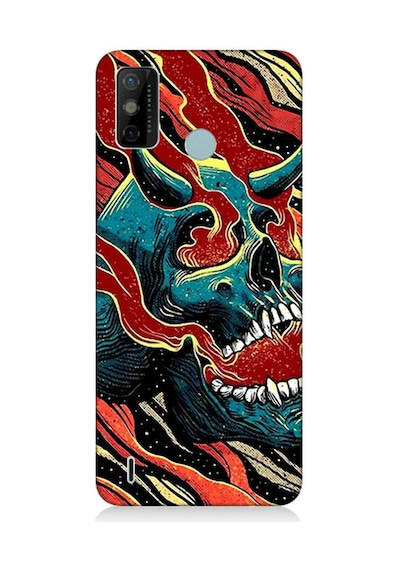 Tecno Spark 6 Go Uyumlu Silikon Kılıf Devil Skull Şeytan Kafatası