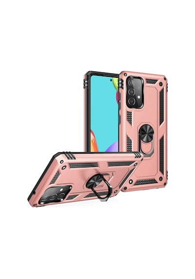 Newface - 625 - Samsung Galaxy A32 Kılıf Sofya Yüzüklü Silikon Kapak - Kmrsfres - - Rose
