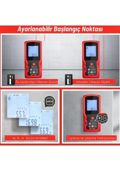 Mtr80 80m Lazermetre Lazer Mesafe Ölçer