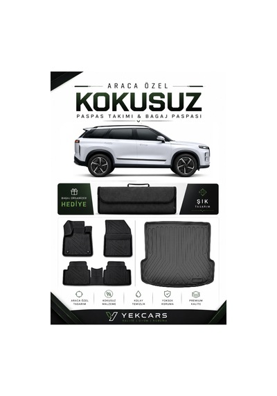 Jaeco 4x4 2026 Model Aracınıza Özel 4d Karbonlu Kauçuk Paspas Takımı Ve Bagaj Havuzu