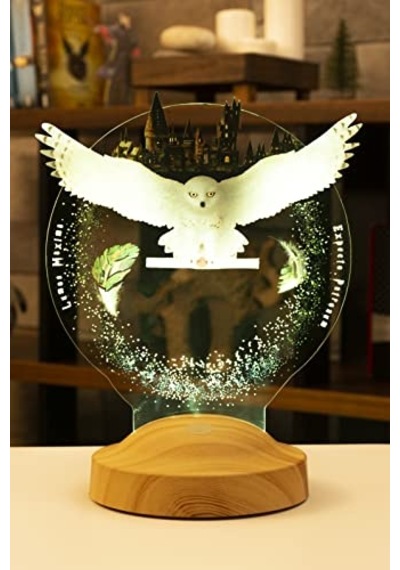 Harry Potter Hediyesi Hogwarts Hedwig 3d Led Lamba, Hediye Baykuş Gece Lambası